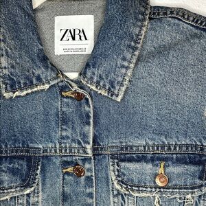 Zara Distressed Denim Jacket (Stormy Denim)